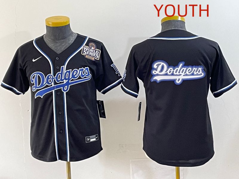 Youth 2025 Los Angeles Dodgers Blank Black Three generations Fashion Nike MLB Jersey style 21->youth mlb jersey->Youth Jersey